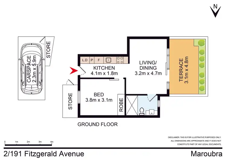 Floorplan of Homely apartment listing, 2/191 Fitzgerald Avenue, Maroubra NSW 2035