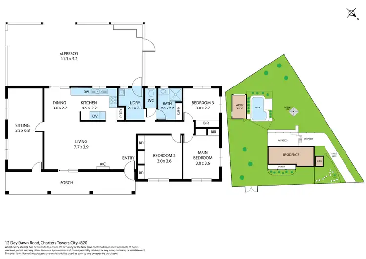 Floorplan of Homely house listing, 12 Day Dawn Road, Charters Towers City QLD 4820