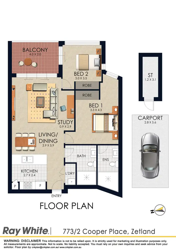 Floorplan of Homely apartment listing, 773/2 Cooper Place, Zetland NSW 2017