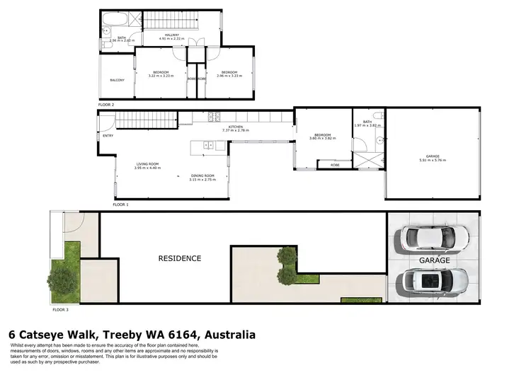 Floorplan of Homely townhouse listing, 6 Catseye Walk, Treeby WA 6164