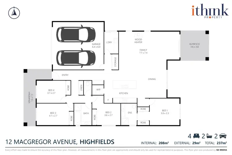 Floorplan of Homely house listing, 12 Macgregor Avenue, Highfields QLD 4352