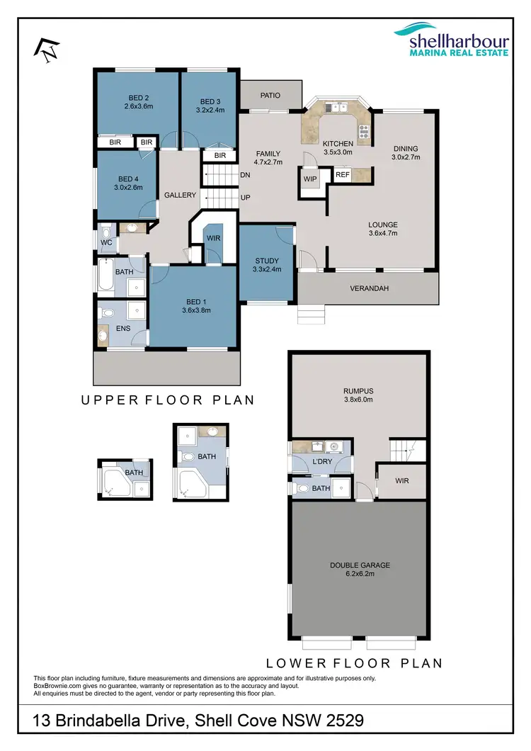 Floorplan of Homely house listing, 13 Brindabella Drive, Shell Cove NSW 2529
