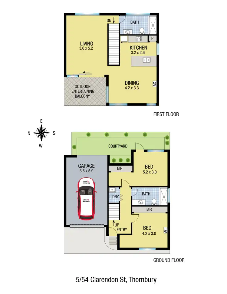 Floorplan of Homely townhouse listing, 5/54 Clarendon Street, Thornbury VIC 3071