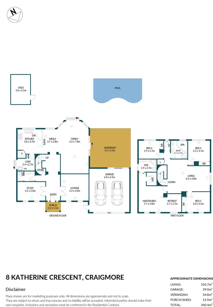 Floorplan of Homely house listing, 8 Katherine Crescent, Craigmore SA 5114