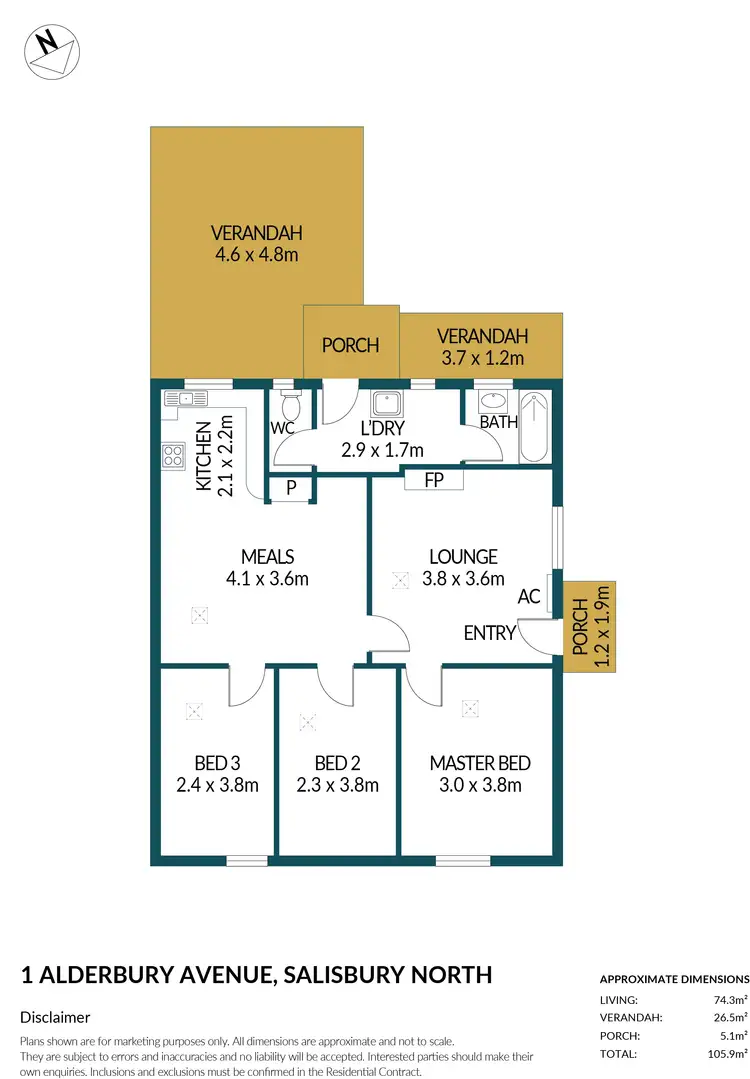 Floorplan of Homely house listing, 1 Alderbury Avenue, Salisbury North SA 5108