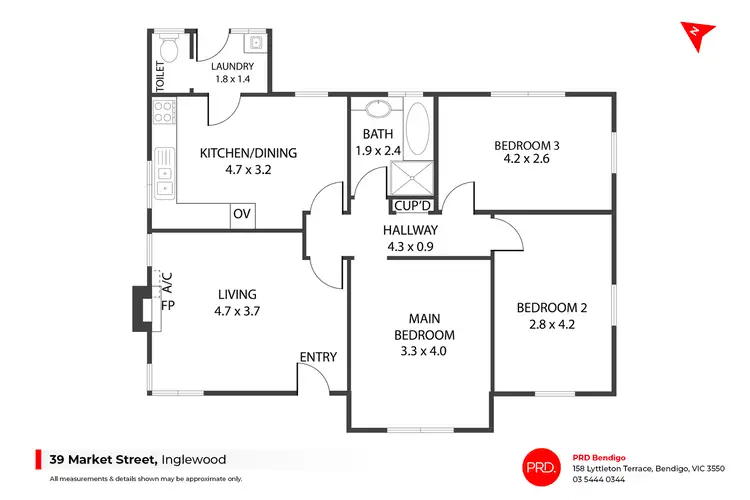 Floorplan of Homely house listing, 39 Market Street, Inglewood VIC 3517