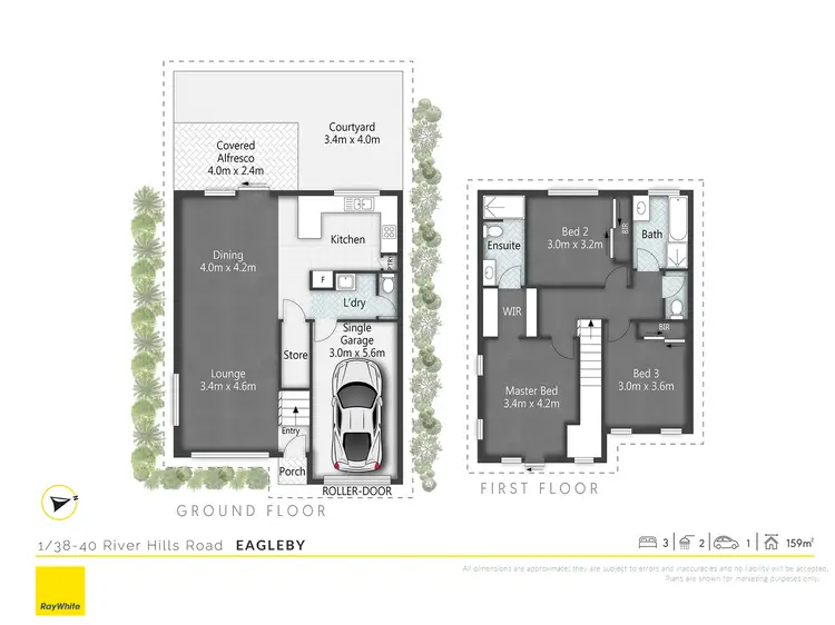Floorplan of Homely townhouse listing, 1/38-40 River Hills Road, Eagleby QLD 4207