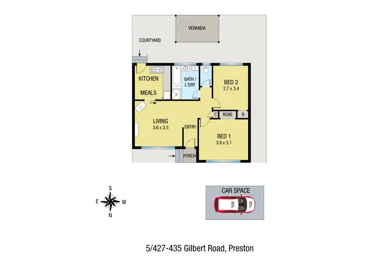 Floorplan of Homely unit listing, 5/427-435 Gilbert Road, Preston VIC 3072