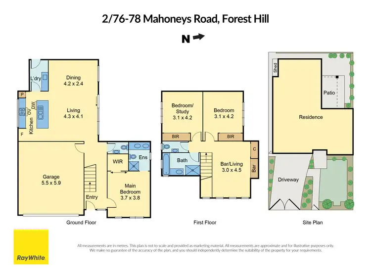 Floorplan of Homely townhouse listing, 2/76-78 Mahoneys Road, Forest Hill VIC 3131