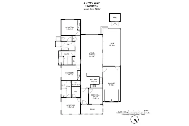 Floorplan of Homely house listing, 3 Kitty Way, Kingston TAS 7050