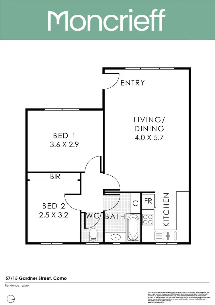 Floorplan of Homely house listing, 57/15 Gardner Street, Como WA 6152