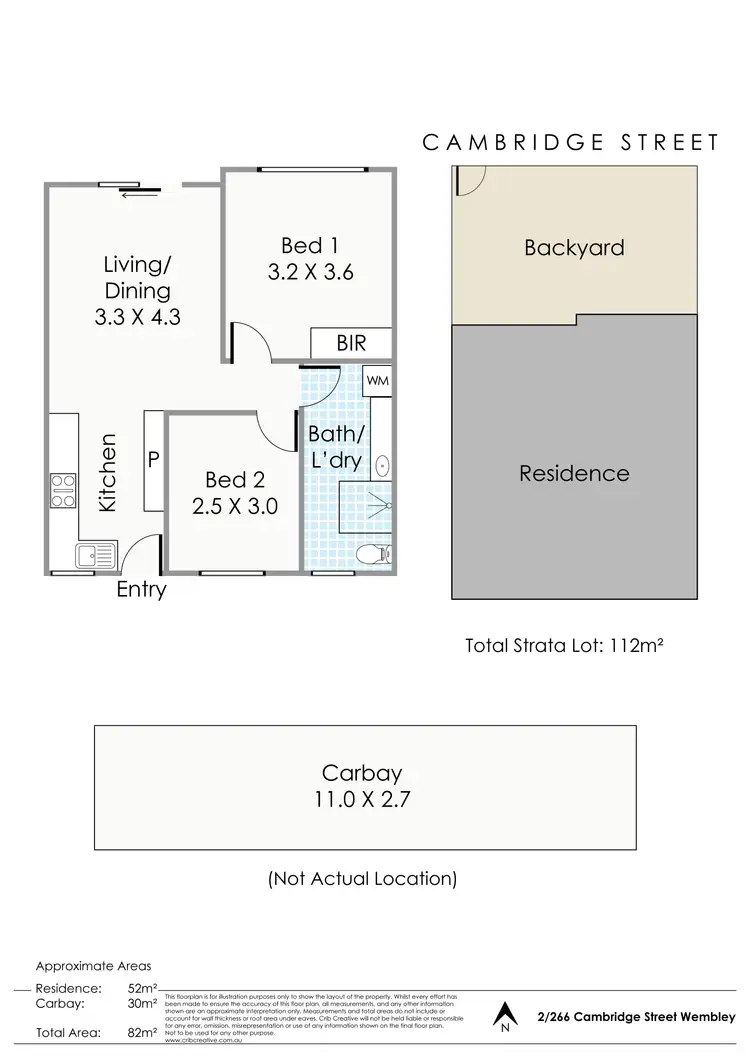 Floorplan of Homely unit listing, 2/266 Cambridge Street, Wembley WA 6014
