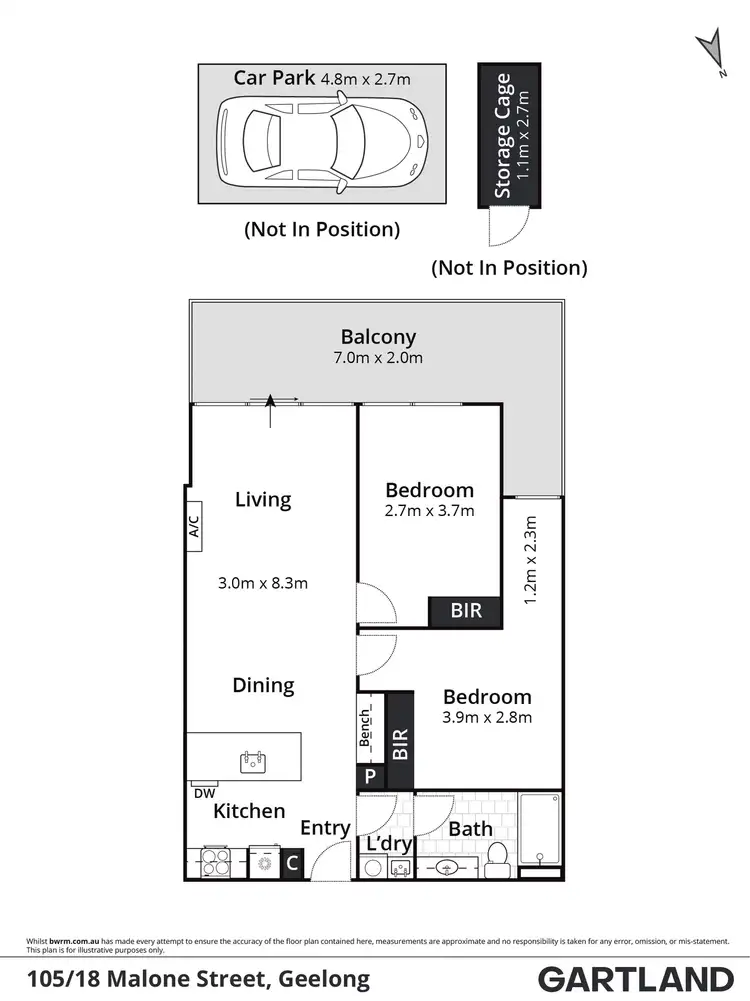 Floorplan of Homely apartment listing, 105/18 Malone Street, Geelong VIC 3220