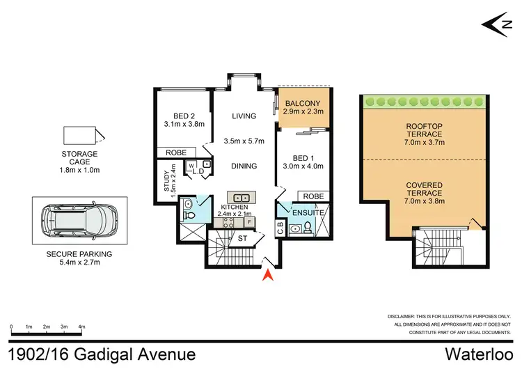 Floorplan of Homely apartment listing, 1902/16 Gadigal Avenue, Waterloo NSW 2017