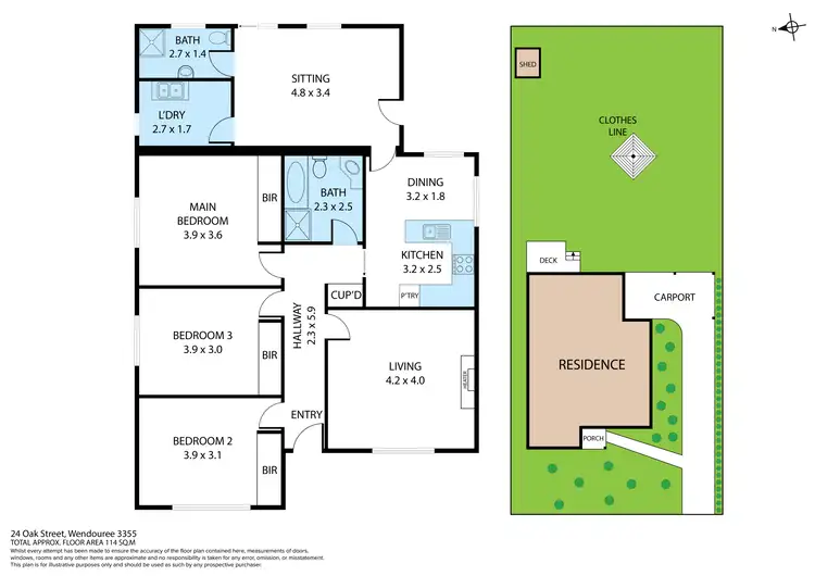 Floorplan of Homely house listing, 24 Oak Street, Wendouree VIC 3355