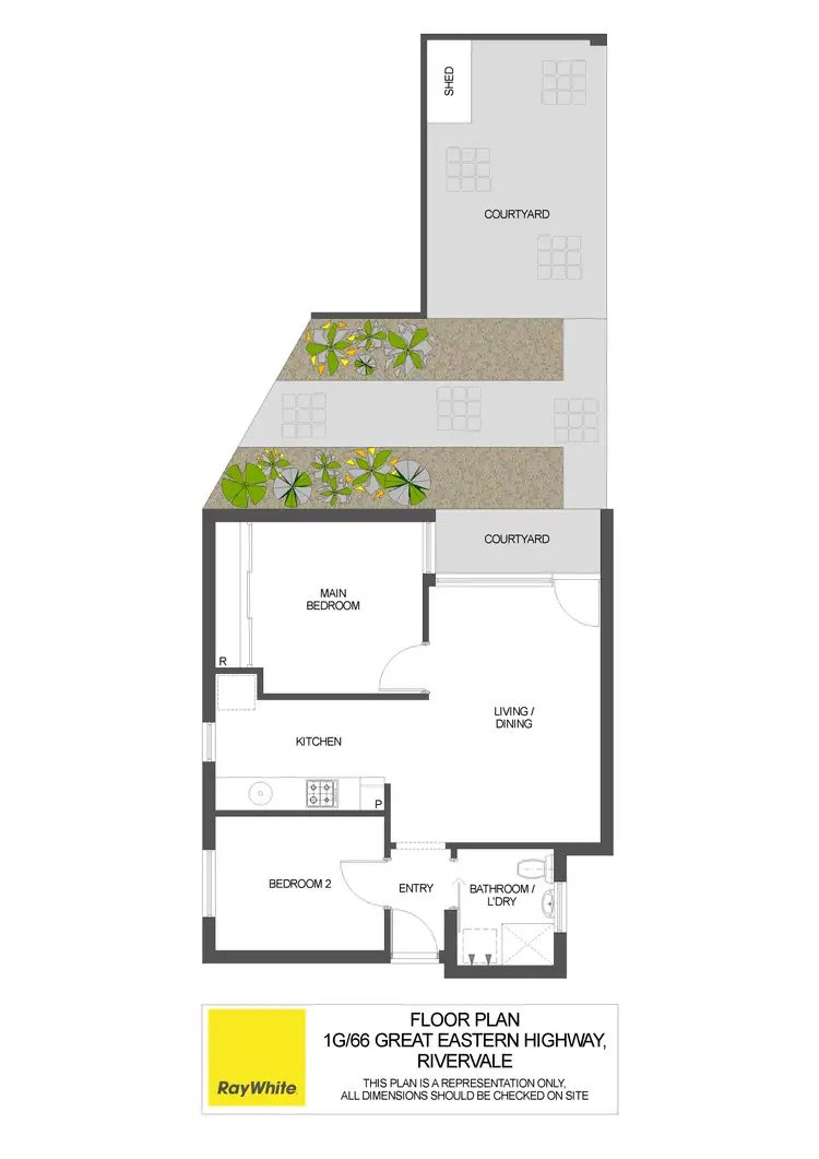 Floorplan of Homely unit listing, 1G/66 Great Eastern Highway, Rivervale WA 6103