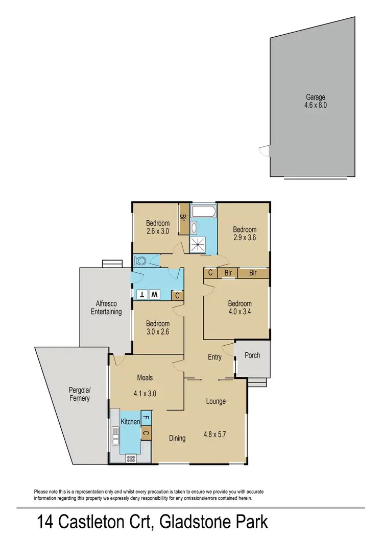 Floorplan of Homely house listing, 14 Castleton Court, Gladstone Park VIC 3043
