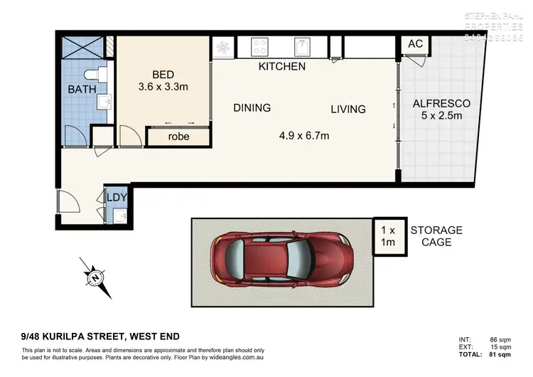 Floorplan of Homely unit listing, 9/48 Kurilpa Street, West End QLD 4101