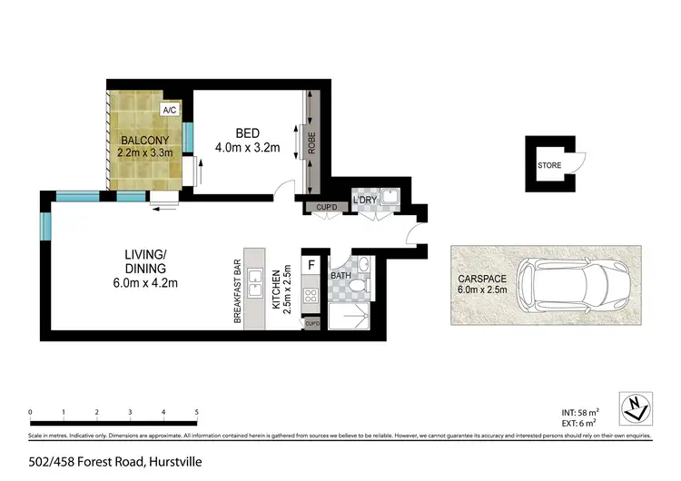 Floorplan of Homely apartment listing, B502/458 Forest Road, Hurstville NSW 2220