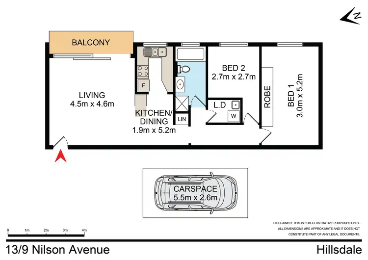 Floorplan of Homely unit listing, 13/9 Nilson Avenue, Hillsdale NSW 2036