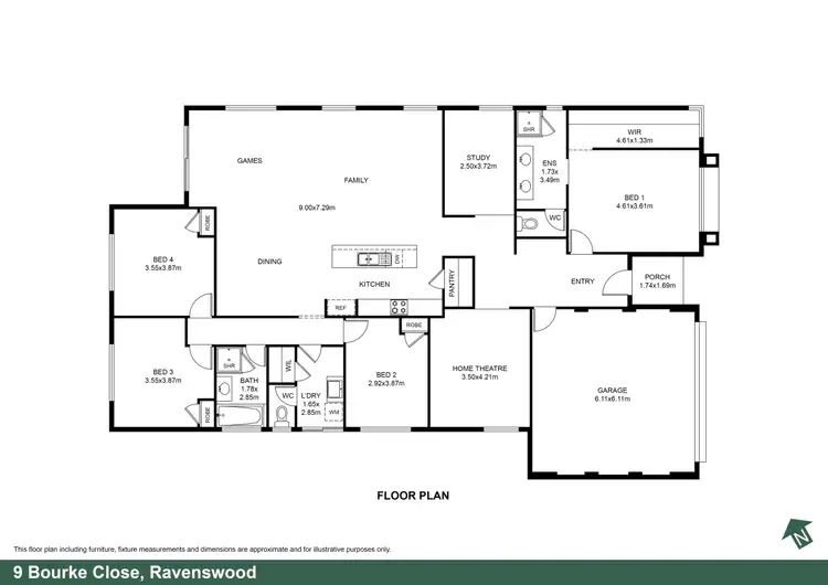 Floorplan of Homely house listing, 9 Bourke Close, Ravenswood WA 6208