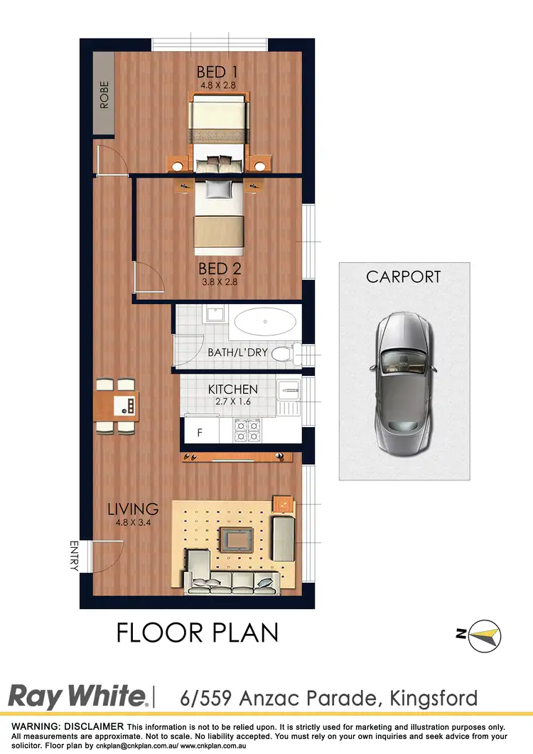 Floorplan of Homely apartment listing, 6/559 Anzac Parade, Kingsford NSW 2032