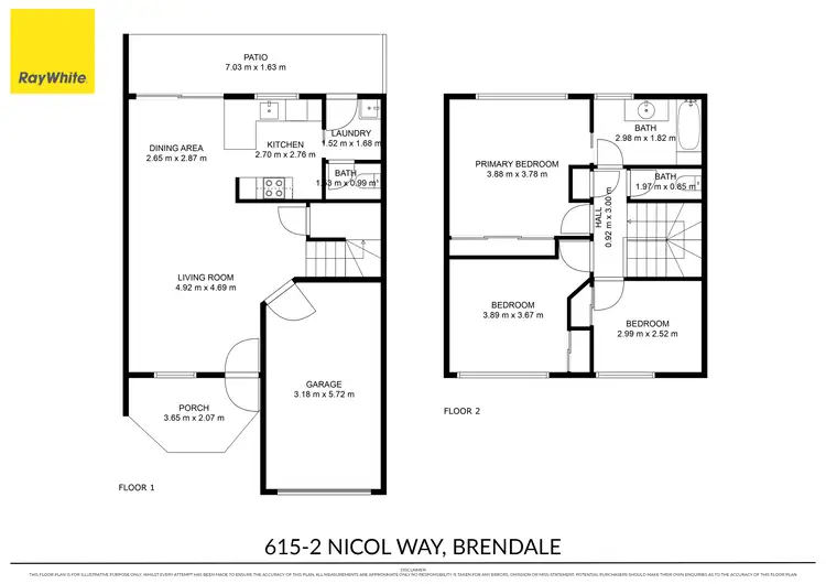 Floorplan of Homely townhouse listing, 615/2 Nicol Way, Brendale QLD 4500