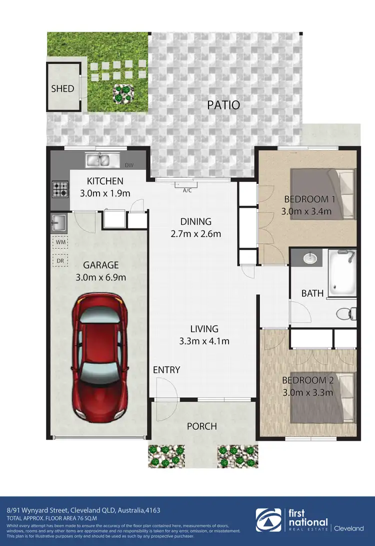 Floorplan of Homely unit listing, 8/91 Wynyard Street, Cleveland QLD 4163