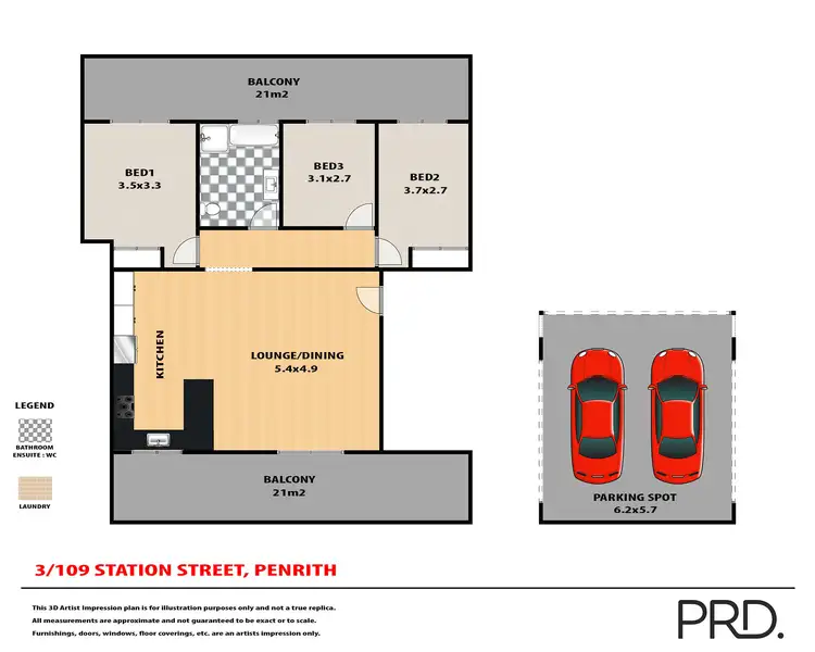 Floorplan of Homely unit listing, 3/109 Station Street, Penrith NSW 2750