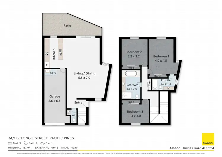 Floorplan of Homely townhouse listing, 34/1 Belongil Street, Pacific Pines QLD 4211