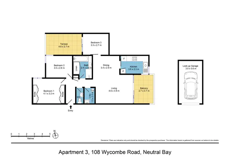 Floorplan of Homely apartment listing, 3/108 Wycombe Road, Neutral Bay NSW 2089