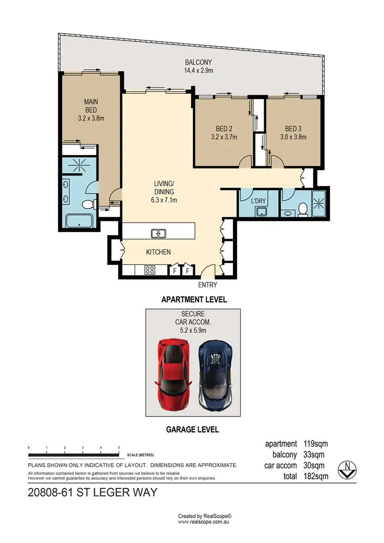 Floorplan of Homely apartment listing, 20808/61 St Leger Way, Ascot QLD 4007