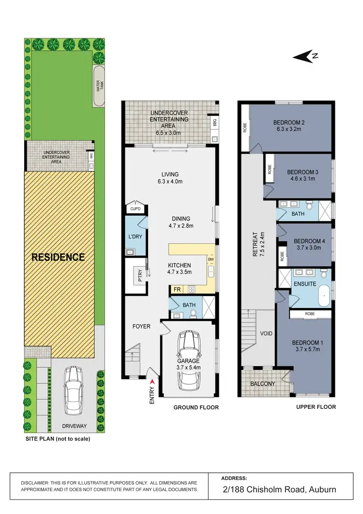 Floorplan of Homely semi-detached listing, 2/188 Chisholm Road, Auburn NSW 2144