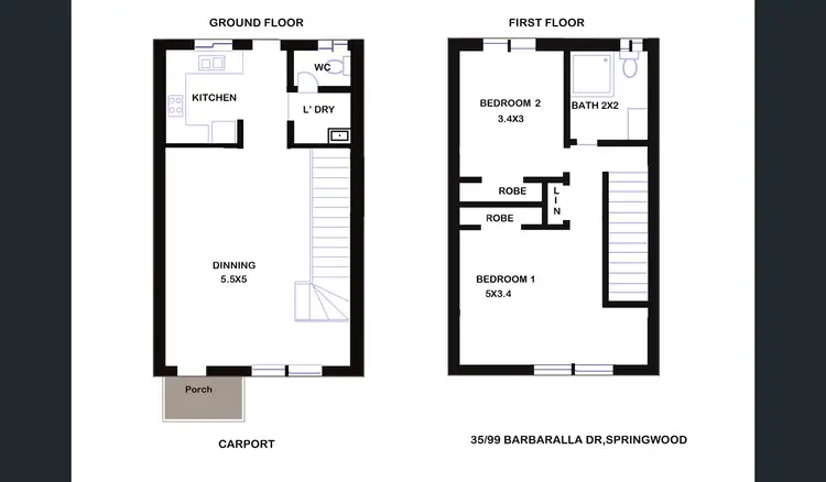 Floorplan of Homely house listing, 24/99 Barbaralla Drive, Springwood QLD 4127