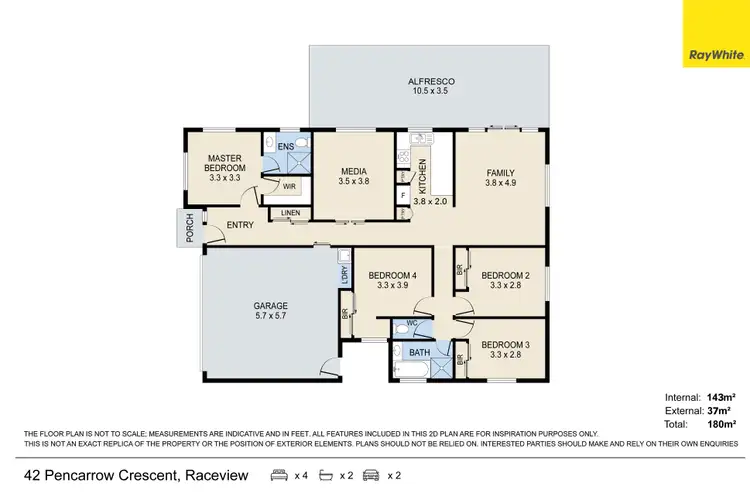 Floorplan of Homely house listing, 42 Pencarrow Crescent, Raceview QLD 4305