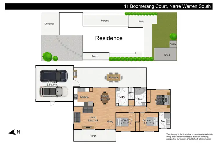 Floorplan of Homely house listing, 11 Boomerang Court, Narre Warren South VIC 3805