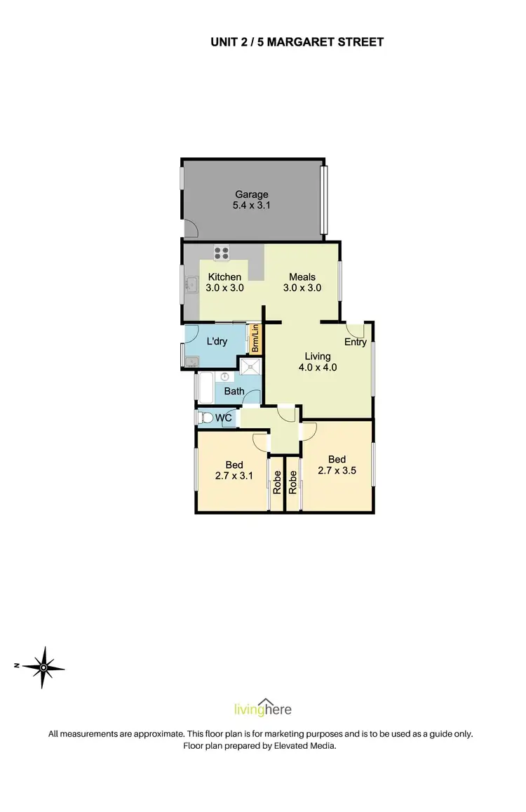Floorplan of Homely unit listing, 2/5 Margaret Street, Benalla VIC 3672