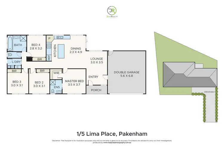 Floorplan of Homely unit listing, 1/5 Lima Place, Pakenham VIC 3810