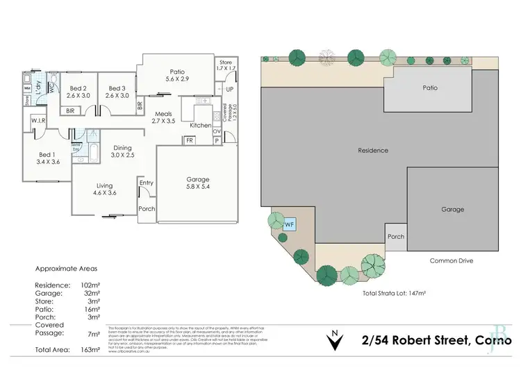Floorplan of Homely villa listing, 2/54 Robert Street, Como WA 6152