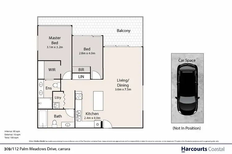 Floorplan of Homely unit listing, 509/112 Palm Meadows Drive, Carrara QLD 4211