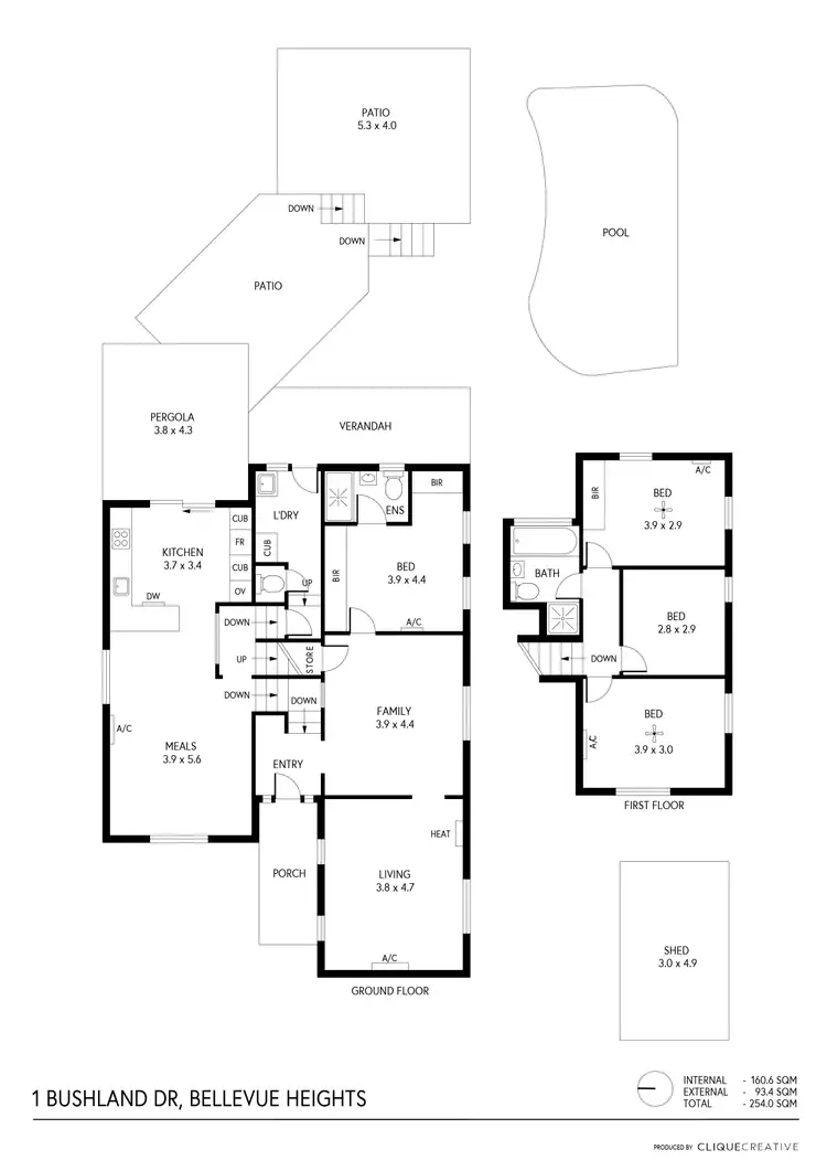 Floorplan of Homely house listing, 1 Bushland Drive, Bellevue Heights SA 5050