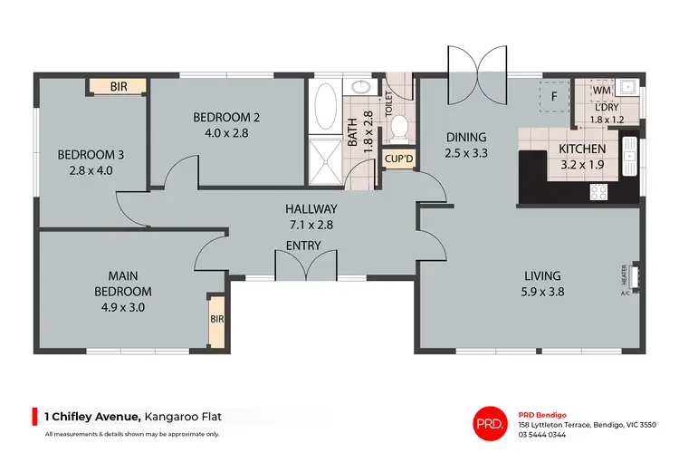 Floorplan of Homely house listing, 1 Chifley Avenue, Kangaroo Flat VIC 3555