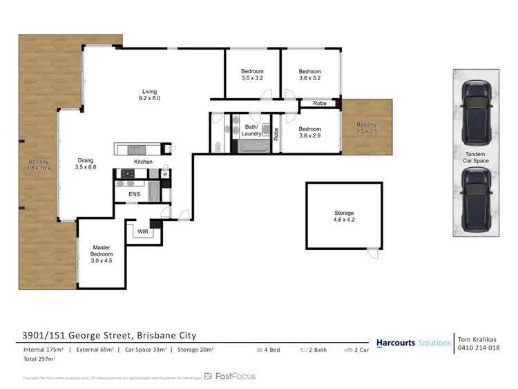 Floorplan of Homely apartment listing, 3901/151 George Street, Brisbane City QLD 4000