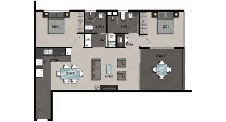 Floorplan of Homely apartment listing, 907/18 Thorn Street, Kangaroo Point QLD 4169