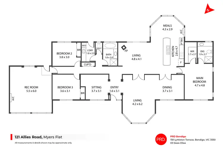 Floorplan of Homely house listing, 121 Allies Road, Myers Flat VIC 3556