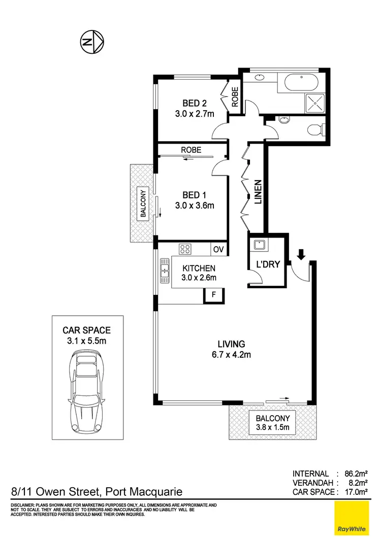 Floorplan of Homely unit listing, 8/11 Owen Street, Port Macquarie NSW 2444