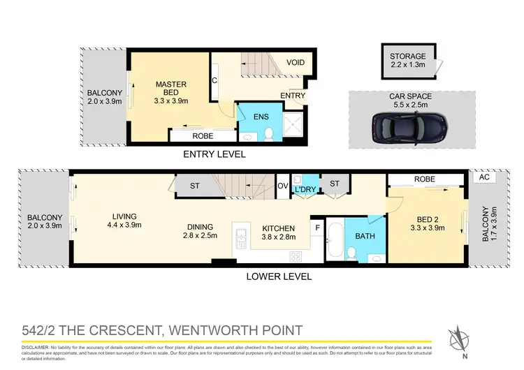Floorplan of Homely unit listing, 542/2 The Crescent, Wentworth Point NSW 2127