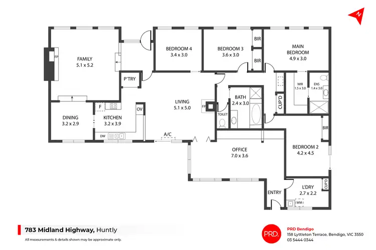 Floorplan of Homely house listing, 783 Midland Highway, Huntly VIC 3551