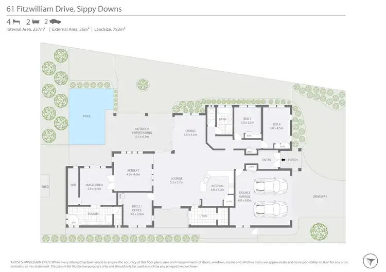 Floorplan of Homely house listing, 61 Fitzwilliam Drive, Sippy Downs QLD 4556