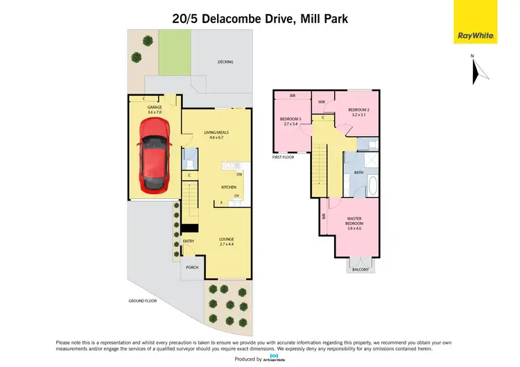 Floorplan of Homely townhouse listing, 20/5 Delacombe Drive, Mill Park VIC 3082